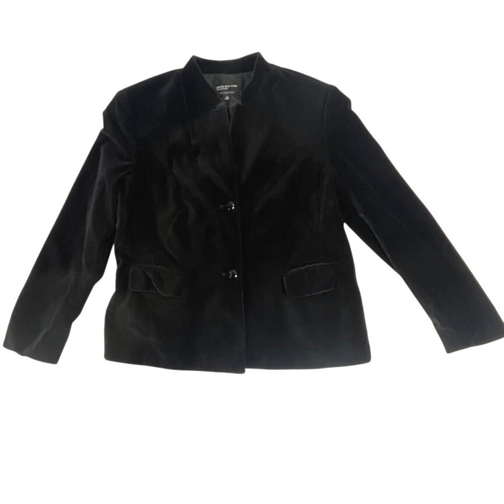 Black Velvet Blazer Sz 16 Dark Academia Romantic Goth
